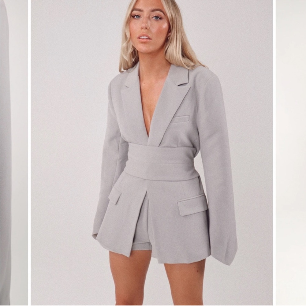 Light Gray Tailored Blazer and Shorts